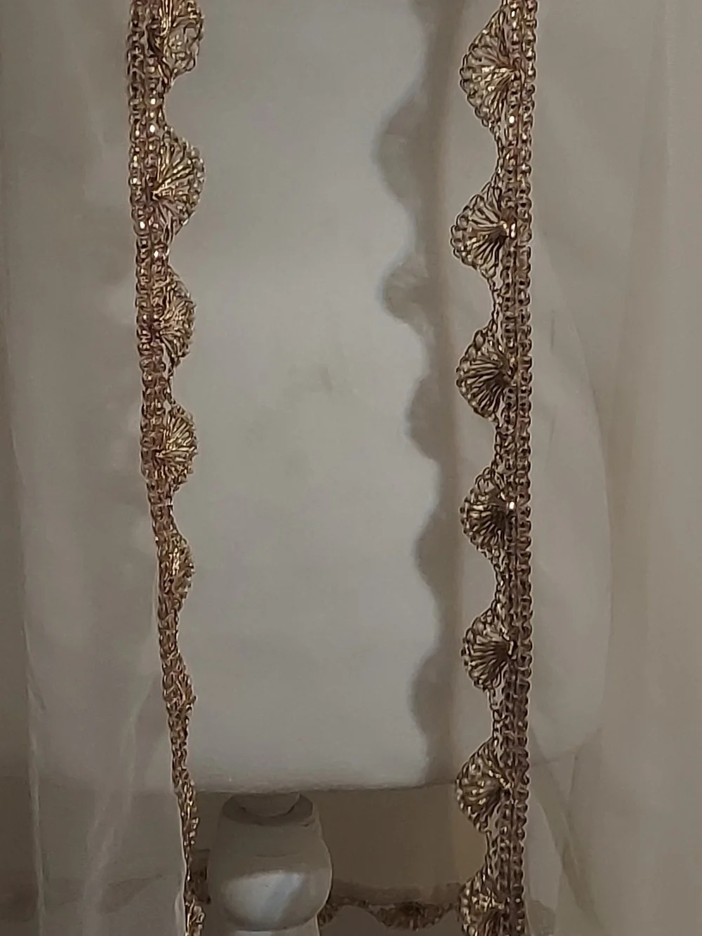 Sheer Ivory Dupatta with Gold Trim